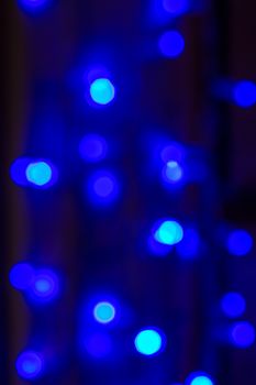 Christmas lights twinkling blue blurred lights, ideal for backgrounds