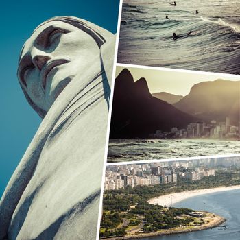 Collage of Rio de Janeiro (Brazil) images - travel background (my photos)