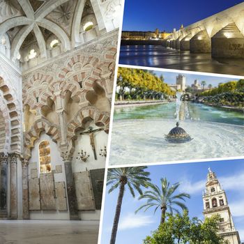 Collage of Cordoba ( Spain ) images - travel background (my photos)