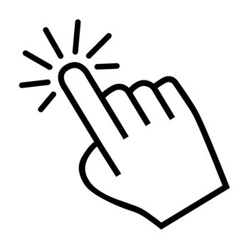 cursor hand icon on a white background