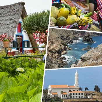 Collage of Madeira (Portugal) images - travel background (my photos)