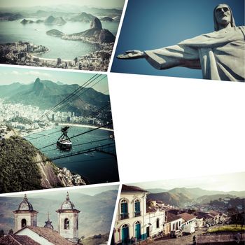 Collage of Rio de Janeiro (Brazil) images - travel background (my photos)