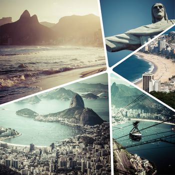 Collage of Rio de Janeiro (Brazil) images - travel background (my photos)