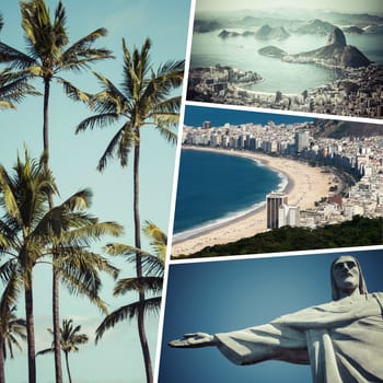 Collage of Rio de Janeiro ( Brazil ) images - travel background (my photos)