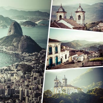 Collage of Rio de Janeiro ( Brazil ) images - travel background (my photos)