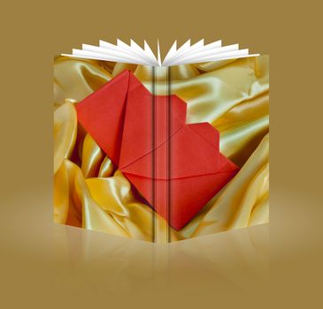 book of  orange heart for wedding invitation card