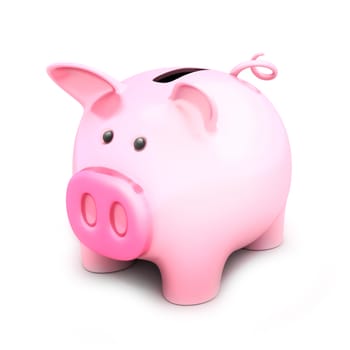 Piggy bank on white background. 3d illustration 