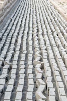 Dhaka, Bangladesh - January 21, 2017: Workers are working in Brick Field at Amin bazar, dhaka, Bangladesh.