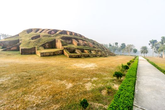 Bogra, Bangladesh - February 18, 2017: Mahasthangarh is one of the earliest urban archaeological site so far discovered in Bangladesh. this photo was taken from Bogra, bangladesh.