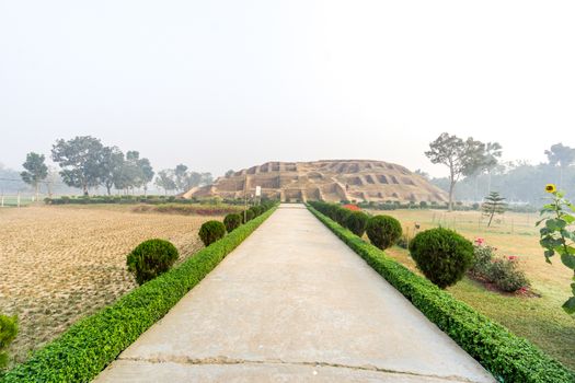 Bogra, Bangladesh - February 18, 2017: Mahasthangarh is one of the earliest urban archaeological site so far discovered in Bangladesh. this photo was taken from Bogra, bangladesh.