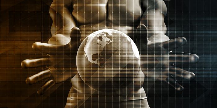 Hands Cradling Globe as a Business Technology Concept