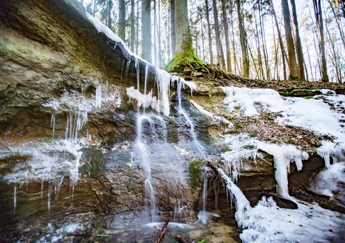 The melodious Waterfall is a small waterfall north of Haimendorf, a district of Röthenbach a.d. Pegnitz in the middle Franconian district of Nürnberger Land.