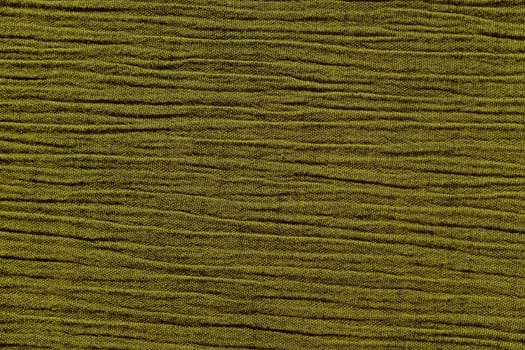Olive green crinkled material with irregular horizontal lines fabric abstract background texture