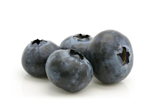 Group of fresh blueberries on white background