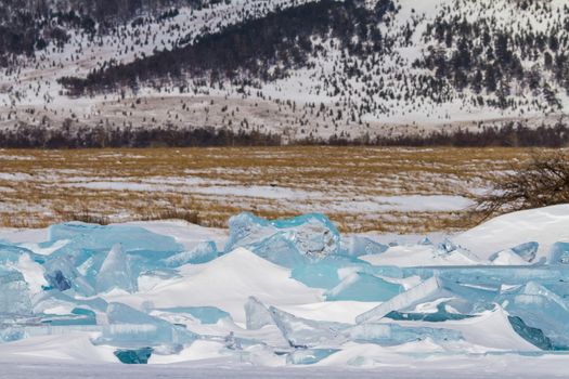 Bloks of ice on Baikal lake, March 2013