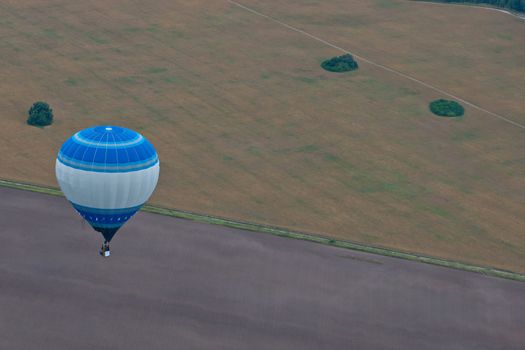 Flight on the baloon in summer day.