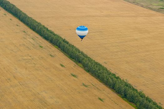 Flight on the baloon in summer day.