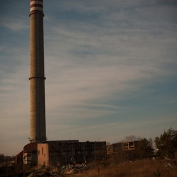 ruins of a very heavily polluted industrial factory, industrial series