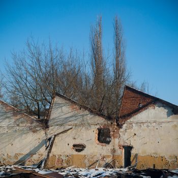 ruins of a very heavily polluted industrial factory, industrial series