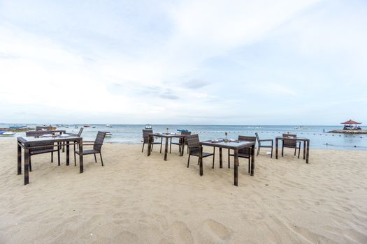 table setting by the sea in bali indonesia