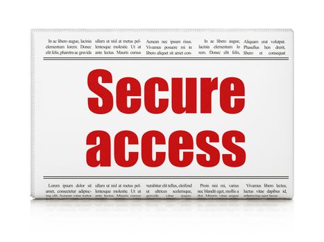 Security concept: newspaper headline Secure Access on White background, 3D rendering