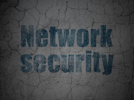 Safety concept: Blue Network Security on grunge textured concrete wall background