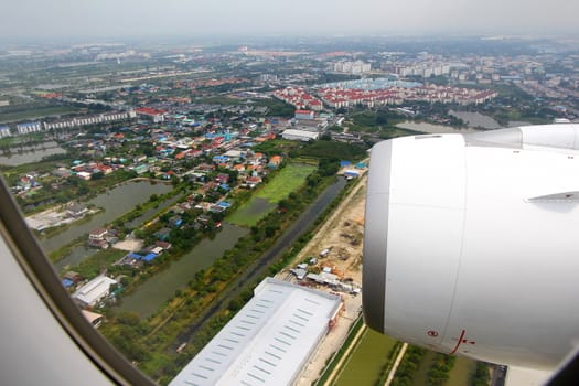 View ground from airplane