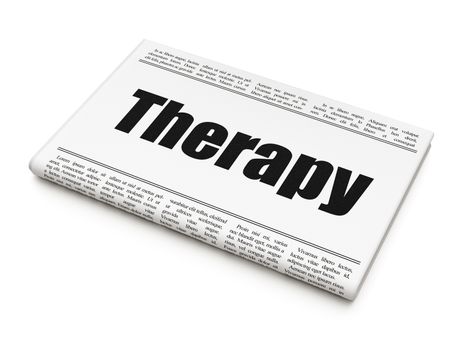 Medicine concept: newspaper headline Therapy on White background, 3D rendering