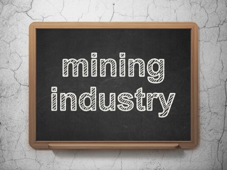 Industry concept: text Mining Industry on Black chalkboard on grunge wall background, 3D rendering