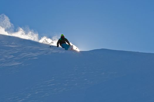 Freerider and snow powder