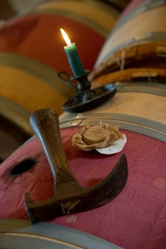 Wine Barrel, Wine Cellar, Bordeaux Wineyard, France