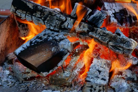 fire, flames and ashes background 
