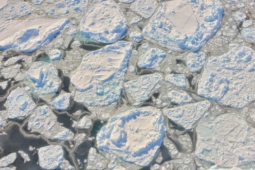 melting ice over the Greenland in spring time