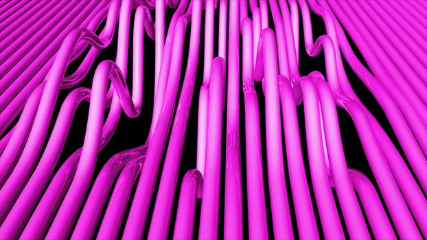 Abstract background with bend pipes. 3D rendering