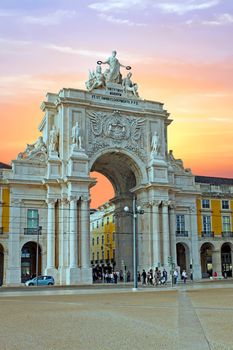 Rua Augusta Arch is a stone, triumphal arch-like, historical building and visitor attraction in Lisbon, on Commerce Square, built to commemorate the city's reconstruction after the 1755 earthquake.