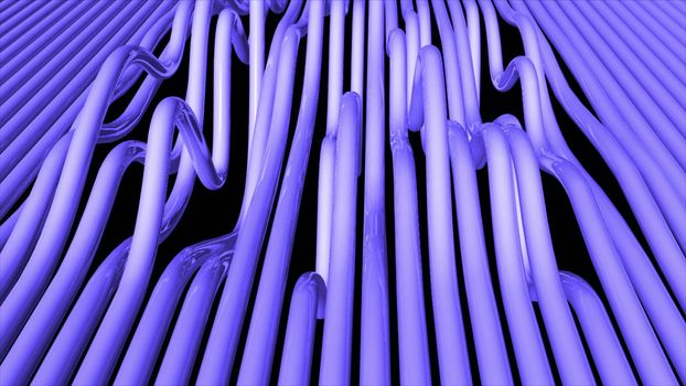 Abstract background with bend pipes. 3D rendering