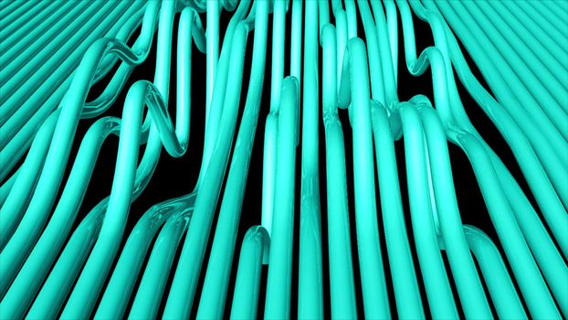 Abstract background with bend pipes. 3D rendering