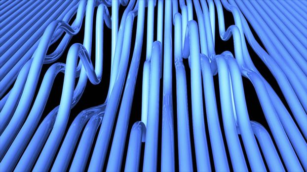 Abstract background with bend pipes. 3D rendering