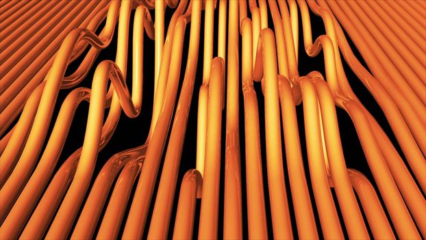 Abstract background with bend pipes. 3D rendering