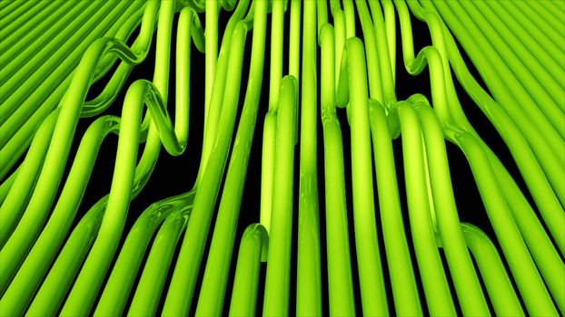 Abstract background with bend pipes. 3D rendering