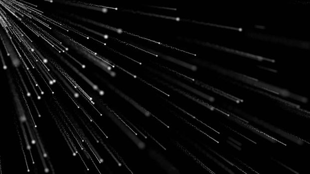 Abstract background with particles rain. 3D rendering
