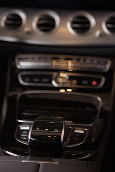 Modern car interior. The dashboard. Shallow dof