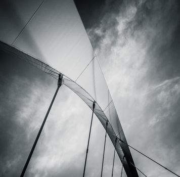 Abstract Architecture Detail Of An Arch Over A Bridge In Black And White