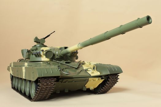 Soviet tank T-72 model front view camouflage coloring