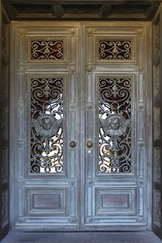 Beautiful door in Mission church at Stanford University in California