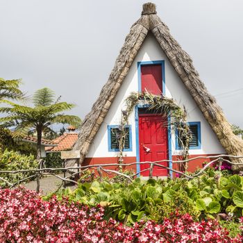 Traditional rural house in Santana Madeira, Portugal.