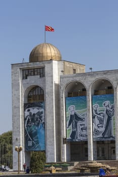 Main square Ala-Too in Bishkek, Kyrgyzstan.