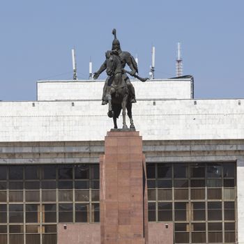 Monument Epic of Manas on Ala-Too Square. Bishkek