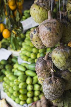 A lot of tropical fruits in outdoor market in Sri-Lanka

