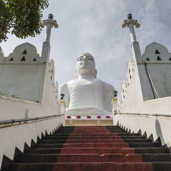 Bahirawakanda Sri Maha Bodhi temple in Kandy, Sri Lanka. The temple is at a very hilly place in Kandy and it is a center for carrying out Buddhist relations